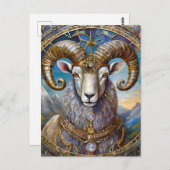 Zodiac - Aries the Ram Postkarte (Vorne/Hinten)