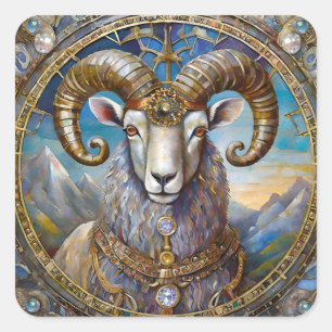 Zodiac - Aries the Ram Quadratischer Aufkleber