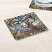Zodiac - Aries the Ram Rechteckiger Pappuntersetzer (angewinkelt)