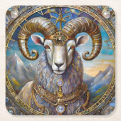 Zodiac - Aries the Ram Rechteckiger Pappuntersetzer (Vorderseite)