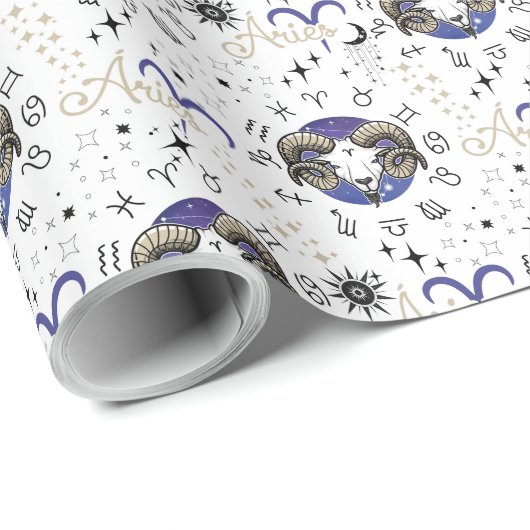 Zodiac Aries Wrapping Paper Geschenkpapier (Rolleneckpunkt)