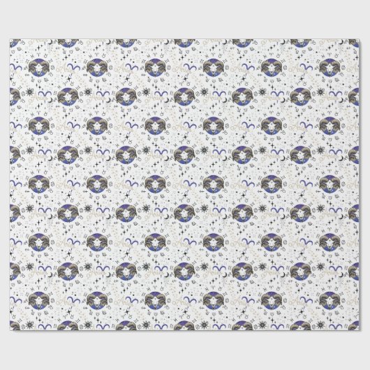 Zodiac Aries Wrapping Paper Geschenkpapier (Flach)