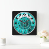 Zodiac - Astrological Signs - Horoscope Quadratische Wanduhr (Zuhause)