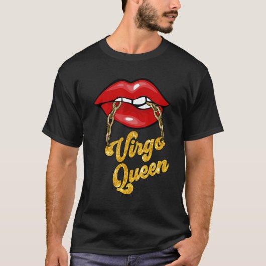 Zodiac Astrologie Lip Virgo Queen August September T-Shirt (Vorderseite)
