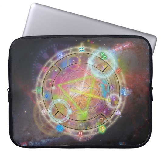 Zodiac Astrologie Naturdiagramm Laptopschutzhülle (Vorderseite)