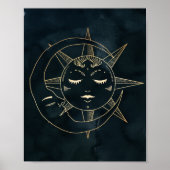 Zodiac, Astrologie, Poster Moon Sun Stars (Vorne)