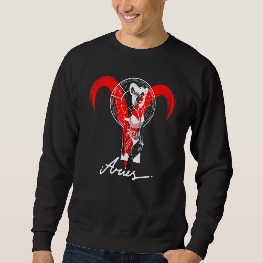 Zodiac Astrology Horoscope Gothic Aries Sweatshirt (Vorderseite)