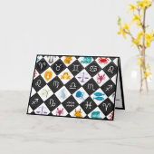 Zodiac Astrology Horoskop Zeichen Symbole Karte (Gelbe Blume)