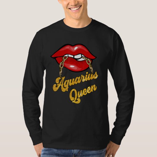 Zodiac Astrology  Lip Aquarius Queen January T-Shirt (Vorderseite)