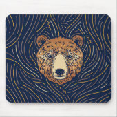Zodiac Bear Portrait | Handgezeichnet Bärenmousepa Mousepad (Vorne)
