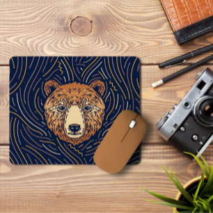 Zodiac Bear Portrait   Handgezeichnet Bärenmousepa Mousepad