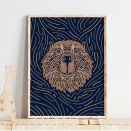 Zodiac Beaver Animal Print | Biberprint Poster