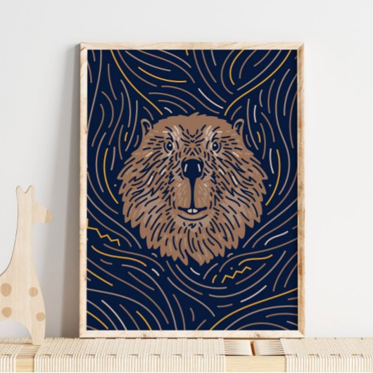 Zodiac Beaver Animal Print | Biberprint Poster
