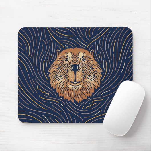 Zodiac Beaver Brown | Handgezeichnet Bibermousepad Mousepad (Mit Mouse)
