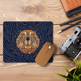 Zodiac Beaver Brown | Handgezeichnet Bibermousepad Mousepad