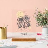 Zodiac Birth Blume Kunst, Personalisiertes Leder G Acrylschild (Hochzeit)