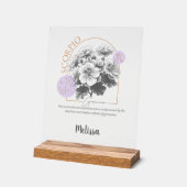 Zodiac Birth Flower Art Personalized Scorpio Gift Acrylschild (Winkel)