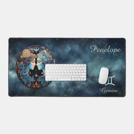Zodiac Birth Sign Gemini Astrolog Schreibtischunterlage (Tastatur & Maus)