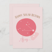 Zodiac Birthday Aries Flat Card (Vorne/Hinten)