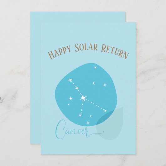 Zodiac Birthday Cancer Flat Card (Vorne/Hinten)