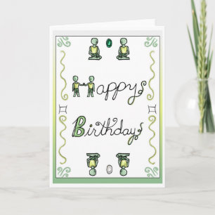 Zodiac Birthday Card Gemini Einladung