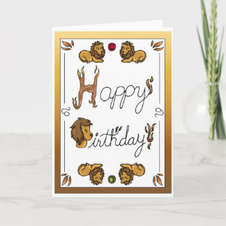Zodiac Birthday Card Leo Einladung