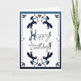 Zodiac Birthday Card Sagitarius Einladung
