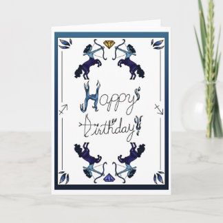 Zodiac Birthday Card Sagitarius Einladung