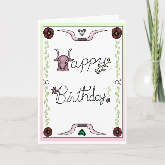 Zodiac Birthday Card Taurus Einladung (Vorderseite)