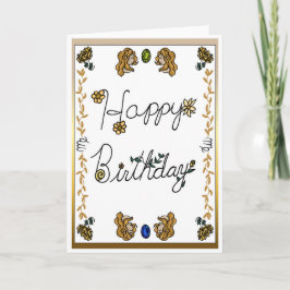 Zodiac Birthday Card Virgo Einladung