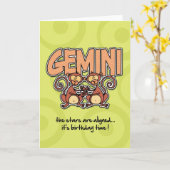Zodiac Birthday - Gemini Karte (Gelbe Blume)