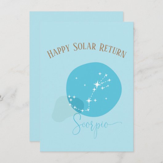 Zodiac Birthday Scorpio Flat Card (Vorne/Hinten)