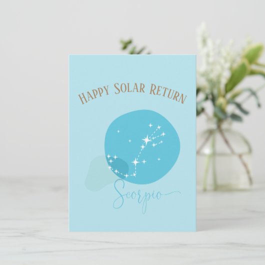 Zodiac Birthday Scorpio Flat Card (Stehend Vorderseite)