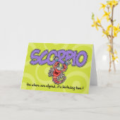 Zodiac Birthday - Scorpio Karte (Gelbe Blume)