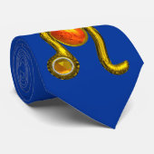 ZODIAC BIRTHDAY SIGN LEO, Gelbes Topaz, Gold, Blau Krawatte (Gerollt)