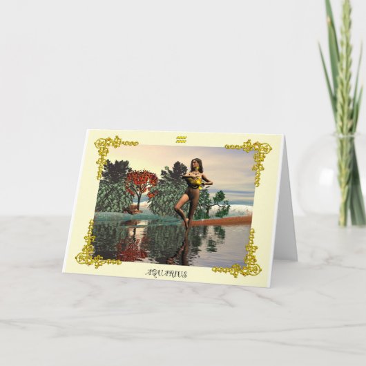 ZODIAC BIRTHDAY SIGNS / AQUARIUS KARTE (Vorderseite)