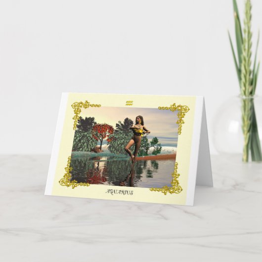 ZODIAC BIRTHDAY SIGNS / AQUARIUS KARTE (Vorderseite)