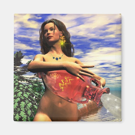 ZODIAC BIRTHDAY SIGNS / AQUARIUS MAGNET (Vorne)