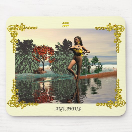 ZODIAC BIRTHDAY SIGNS / AQUARIUS MOUSEPAD (Vorne)