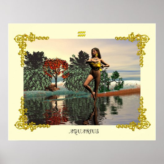 ZODIAC BIRTHDAY SIGNS / AQUARIUS POSTER (Vorne)