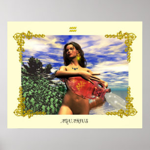 ZODIAC BIRTHDAY SIGNS / AQUARIUS POSTER