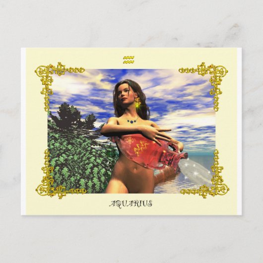 ZODIAC BIRTHDAY SIGNS / AQUARIUS POSTKARTE (Vorderseite)