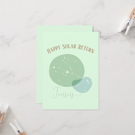 Zodiac Birthday Taurus Flat Card (Vorderseite/Rückseite Beispiel)