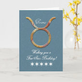 Zodiac Birthday-Taurus the Bull/5 Star Karte (Gelbe Blume)