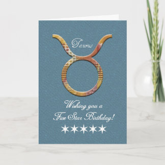 Zodiac Birthday-Taurus the Bull/5 Star Karte