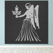 Zodiac Black und Grau Angel Star Sign Virgo Leinwanddruck (Insitu (Holzboden))