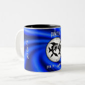 Zodiac Blue Pisces Tasse (Vorderseite Links)