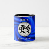 Zodiac Blue Pisces Tasse (Mittel)