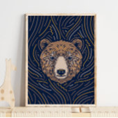 Zodiac Brown Bär Animal Print | Wolf Print Poster