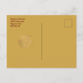 Zodiac Burgundy Gold Gemini/Leo Save the Date Ankündigungspostkarte (Rückseite)